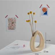 Bulk Hollow-out Ceramic Vases for Flowers U-shaped Ceramic Vase with Dual Openings Wholesale