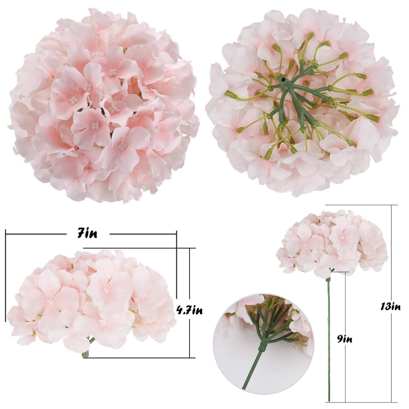 10 Pcs Silk Hydrangea Heads Artificial Flowers Blueberry Blue 4 Inch Realistic for Wedding Home Decor