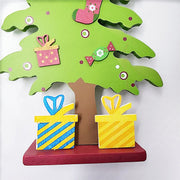 10 Pcs Cartoon Christmas Tree Ornaments with Bells Bulk Set for Home Shelf Mantel Xmas Party Decor