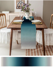 Ombre Cotton Linen Table Runners 12x108 Inch Bulk Pack for Restaurant Party Wedding Holiday Decorations