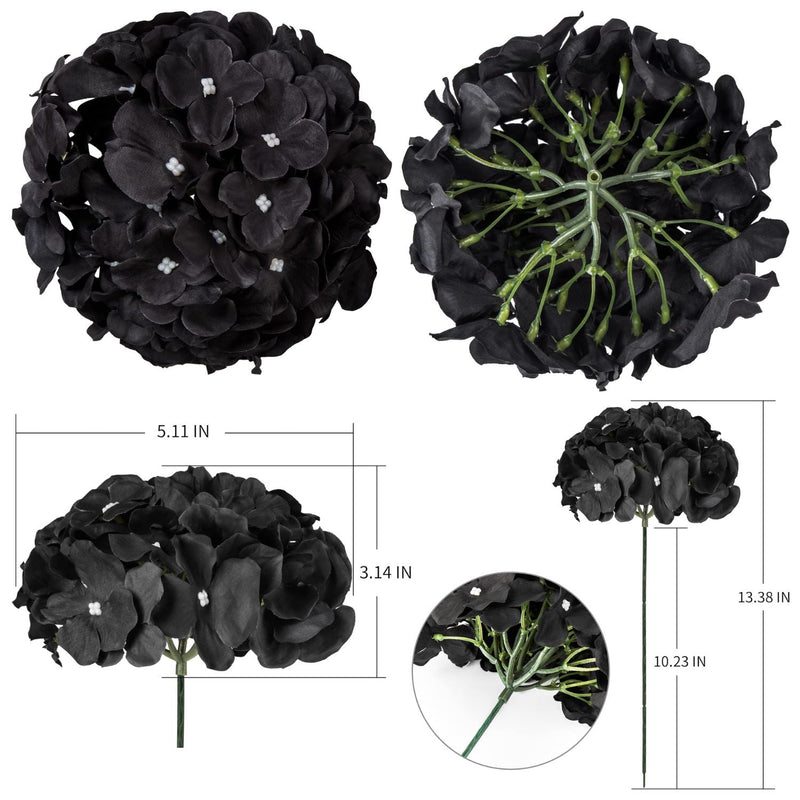 10 Pcs Silk Hydrangea Heads Artificial Flowers Blueberry Blue 4 Inch Realistic for Wedding Home Decor