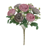 Bulk 12" 7 Head Artificial Peony Bush Realistic Faux Flowers for Home Wedding and Party Decor Wholesale