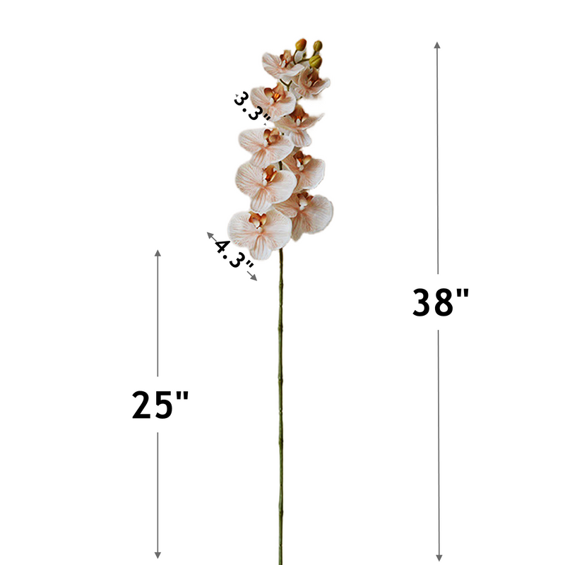 9 Heads Artificial Orchid Flowers Bulk Pack, Real Touch, Exclusive Color, Silk Material