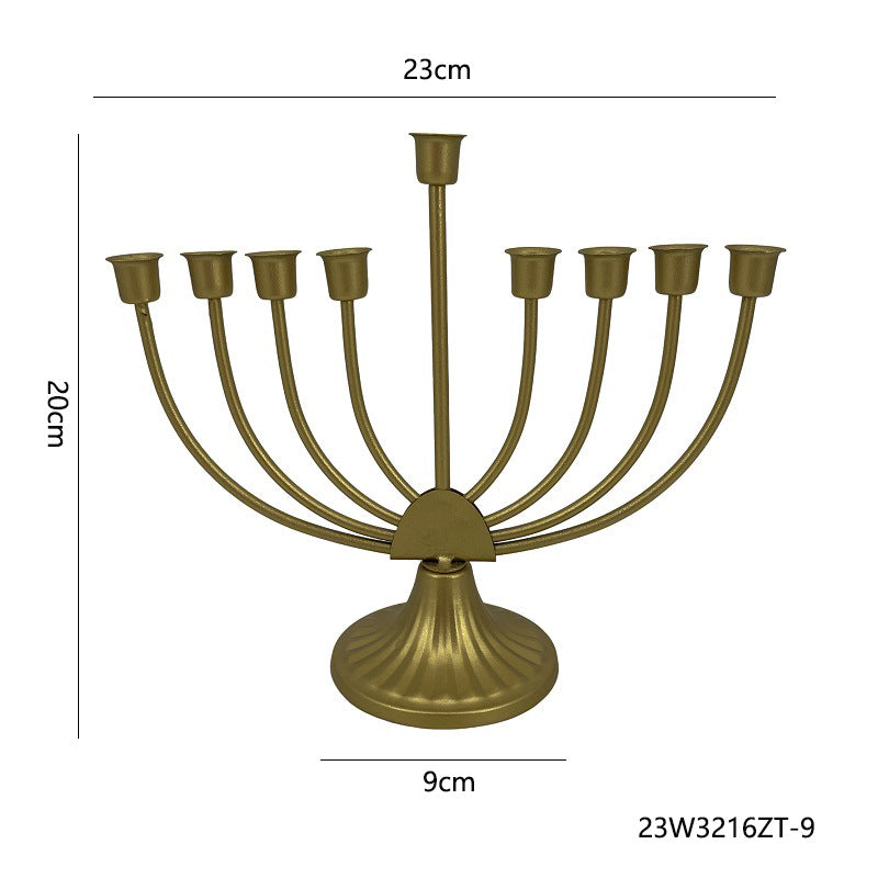 Bulk Hanukkah Menorah Candle Holder Gold 7/9 Branch Candelabra for Jewish & Israel Festival Decor Wholesale