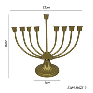Bulk Hanukkah Menorah Candle Holder Gold 7/9 Branch Candelabra for Jewish & Israel Festival Decor Wholesale