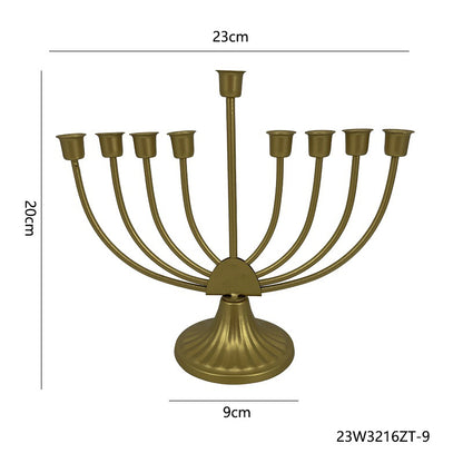 Bulk Hanukkah Menorah Candle Holder Gold 7/9 Branch Candelabra for Jewish & Israel Festival Decor Wholesale