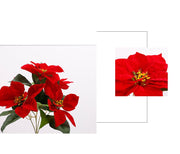 5 Sizes Bulk Artificial Velvet Poinsettia Stems Bushes Silk Christmas Flowers