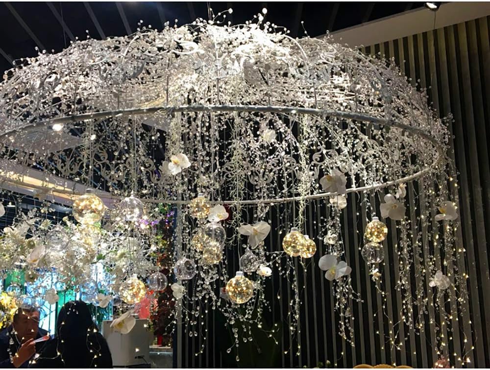 Bulk 5 FT Crystal Diamond Ice Garland Clear Bead Christmas Garland for Tree Fireplace Mantle Wreath DIY and Winter Wonderland Wedding Decor Wholesale