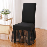 Bulk Milk Silk Gauze Skirt Chair Cover suitable for Hotel Restaurant Conference Banquet Wedding and Party Decoration Wholesale