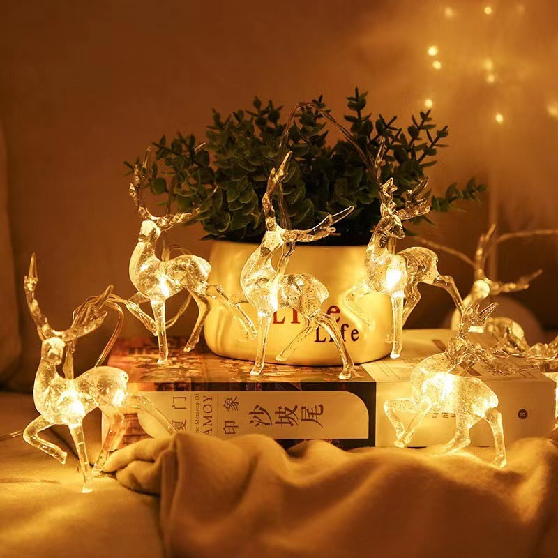 LED Christmas Lights Deer Shape Bulk Set, 10 Pcs, Warm White, Outdoor Decorative String Lights
