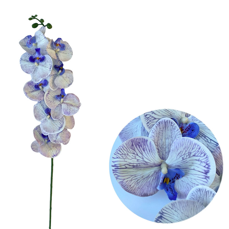 50 Pcs Phalaenopsis Orchid Artificial Flowers Stems, 9 Heads, 48 Colors, Real Touch