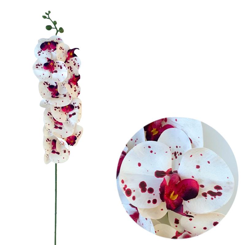 50 Pcs Phalaenopsis Orchid Artificial Flowers Stems, 9 Heads, 48 Colors, Real Touch