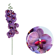 50 Pcs Phalaenopsis Orchid Artificial Flowers Stems, 9 Heads, 48 Colors, Real Touch