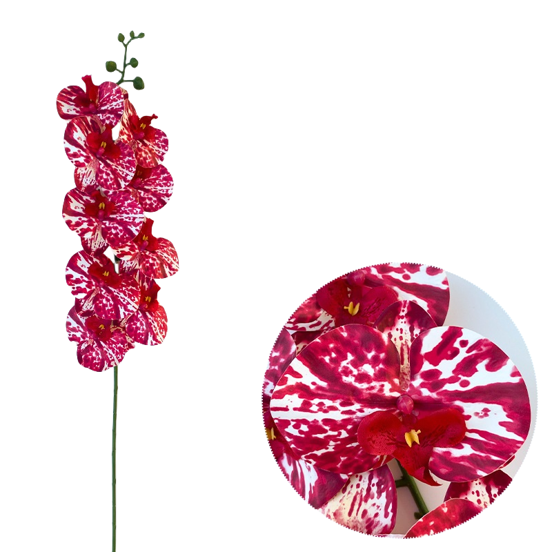 50 Pcs Phalaenopsis Orchid Artificial Flowers Stems, 9 Heads, 48 Colors, Real Touch
