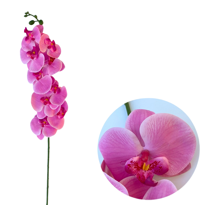 50 Pcs Phalaenopsis Orchid Artificial Flowers Stems, 9 Heads, 48 Colors, Real Touch