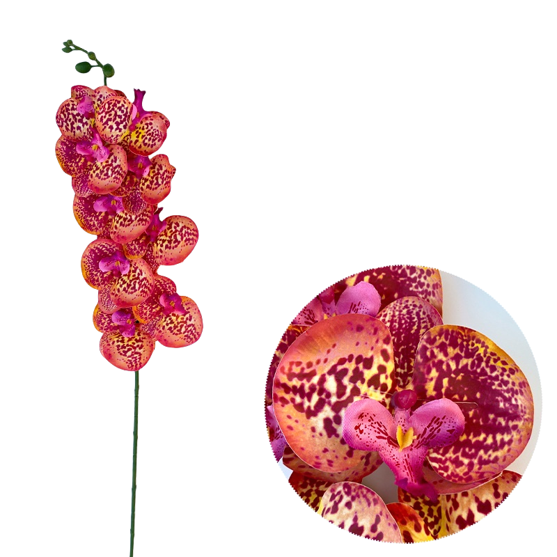 50 Pcs Phalaenopsis Orchid Artificial Flowers Stems, 9 Heads, 48 Colors, Real Touch