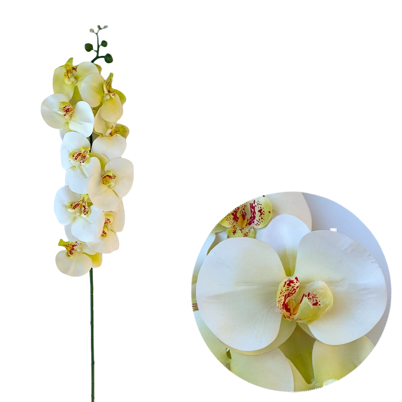 50 Pcs Phalaenopsis Orchid Artificial Flowers Stems, 9 Heads, 48 Colors, Real Touch