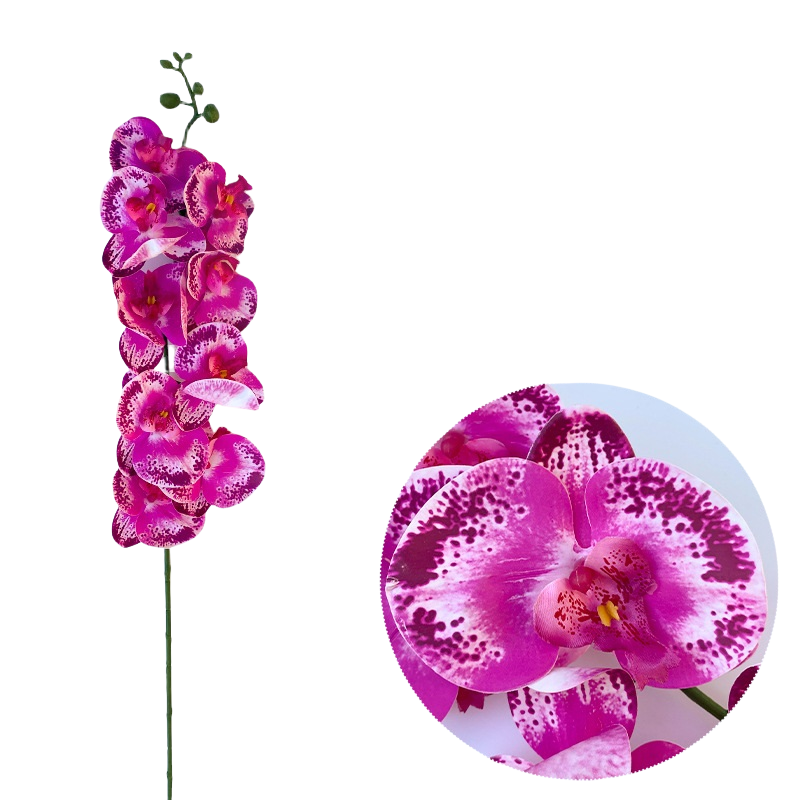 50 Pcs Phalaenopsis Orchid Artificial Flowers Stems, 9 Heads, 48 Colors, Real Touch
