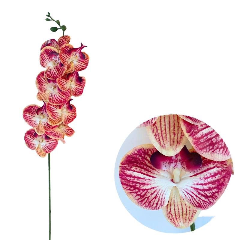 50 Pcs Phalaenopsis Orchid Artificial Flowers Stems, 9 Heads, 48 Colors, Real Touch