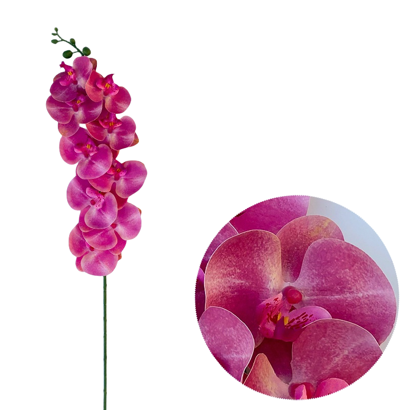 50 Pcs Phalaenopsis Orchid Artificial Flowers Stems, 9 Heads, 48 Colors, Real Touch