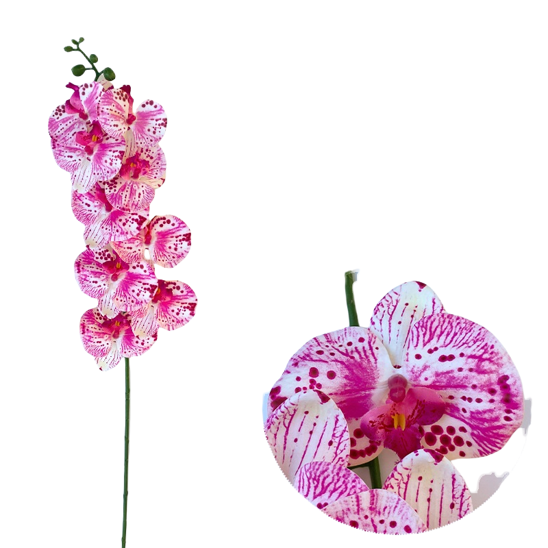 50 Pcs Phalaenopsis Orchid Artificial Flowers Stems, 9 Heads, 48 Colors, Real Touch