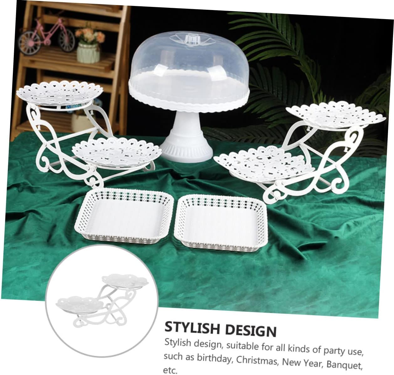 Bulk 2-Tier Dessert Stand Cake Stand Cookie Tray and Fruit Platter Versatile Party Wedding Dessert Display Wholesale