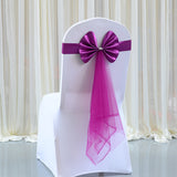 Bulk 10 Pcs Elasticity Chair Sashes Organza Bow Banquet Party Decoration Wholesale