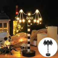 Bulk 2Pcs Halloween LED Pumpkin Ghost Skull Wooden Decorations – Spooky Light-Up Party Decor Wholesale