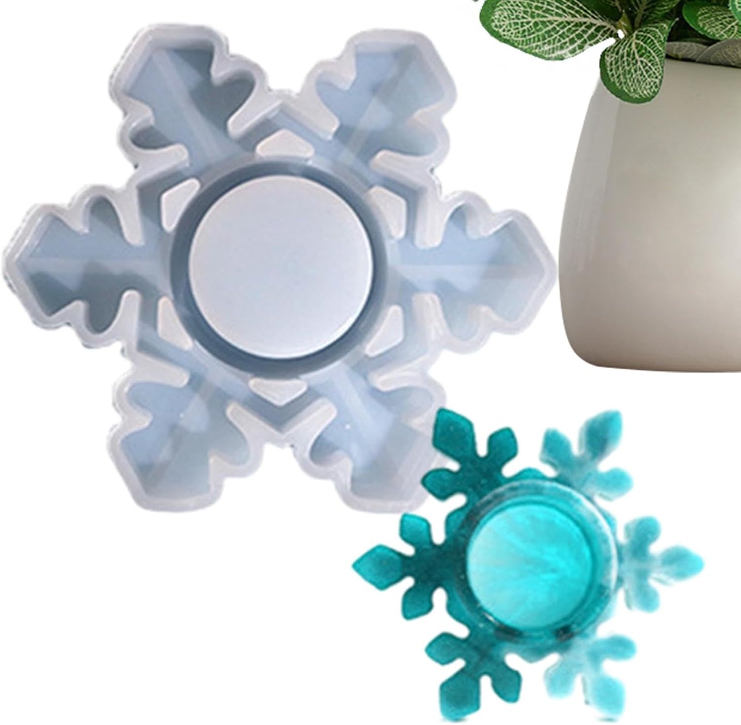 Bulk Snowflake Candle Holder Silicone Mold Resin Snowflake Candle Stand Mold for Home Decor and Craft Projects Wholesale