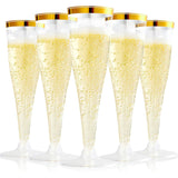 Bulk 24 Pcs Disposable Clear Champagne Flutes Plastic Toasting Glasses for Parties Weddings Mimosa Bars Wholesale