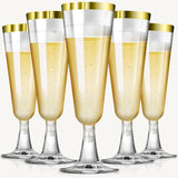 Bulk 40 Pcs Plastic Champagne Flutes 5.5 oz Disposable Clear Mimosa Glasses for Wedding New Year Cocktail Party Wholesale