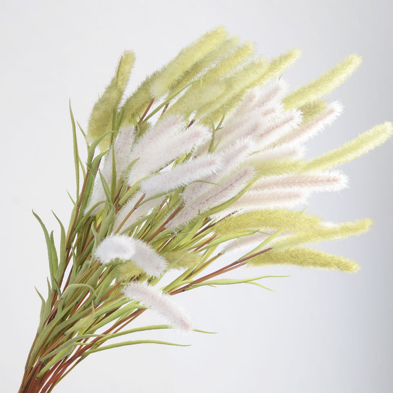 34 Inch Artificial Bunny Tails Grass Stems, 10 Pcs Bulk Dog's Tail Spray Branches