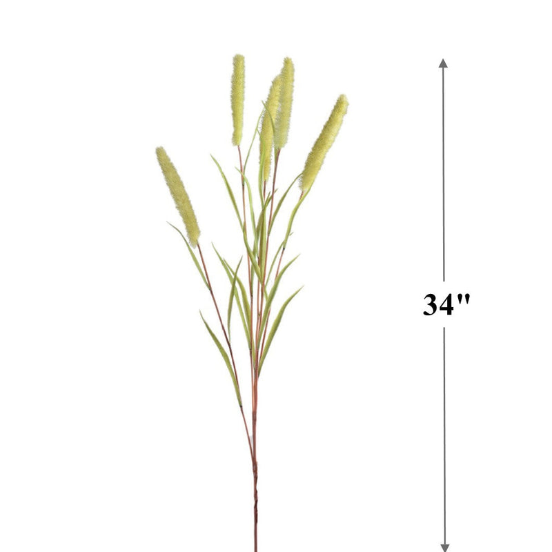 34 Inch Artificial Bunny Tails Grass Stems, 10 Pcs Bulk Dog's Tail Spray Branches