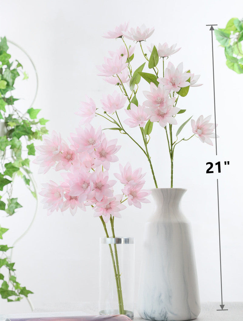 21 Inch Artificial Lotus Flower Stems Bulk 21 Pcs Silk Flowers