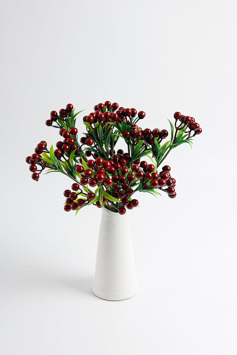 14 Inch Holly Berry Stems Picks 12 Pcs Artificial Christmas Berries Faux Holiday Decor