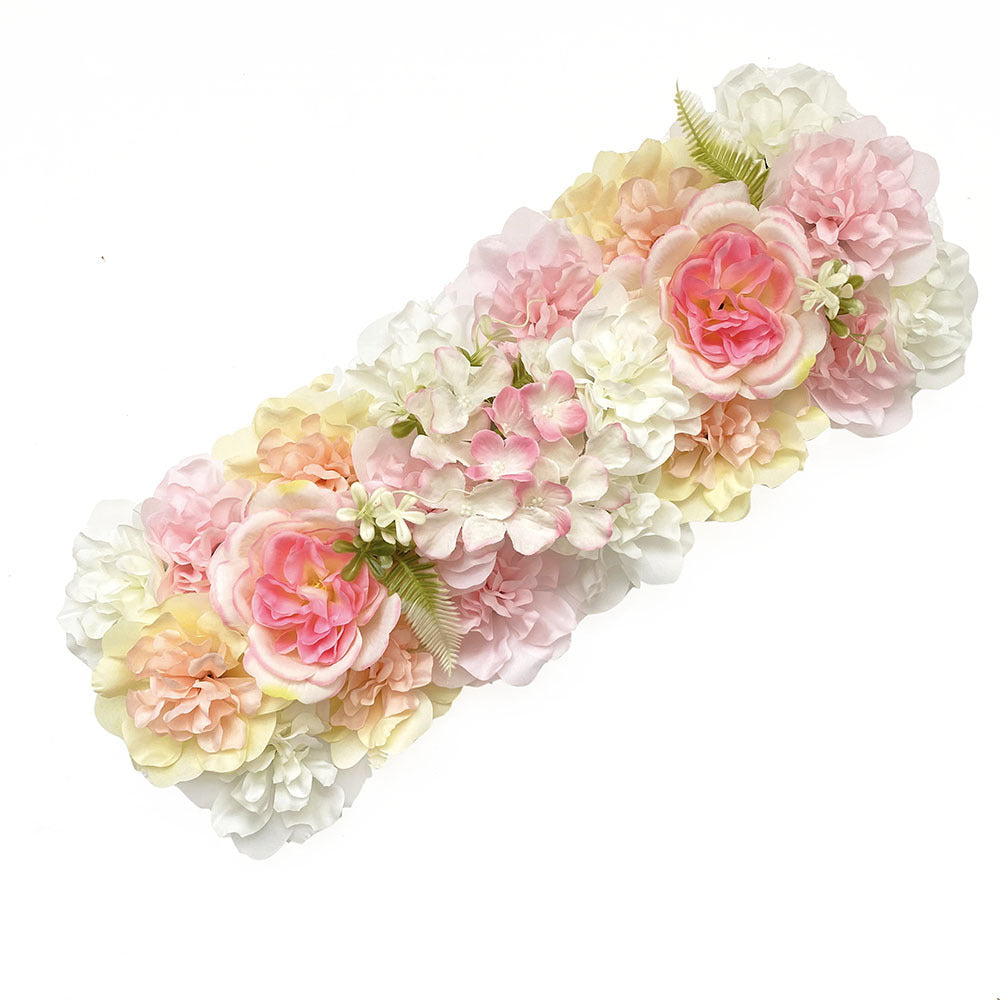 Artificial Wedding Flower Row 20x8 Inch Silk Flower Arrangement for Wedding Arch Aisle Backdrop Decor