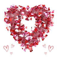 Valentine's & Wedding Heart Wreath - 15.7x14.6 Inch Artificial Madder | Sparkly Door & Window Decor