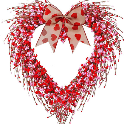 Valentine's Day Faux Forsythia Wreaths (6 Styles/Sizes) - Pink & Red Romantic Decor