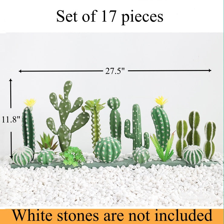10 Pcs Artificial Cactus Stems Bulk Set Faux Succulent Plants for Landscaping