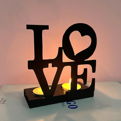 Letter Shaped Metal Candle Holders (5 Styles) – Wedding & Valentine’s Decor Accents