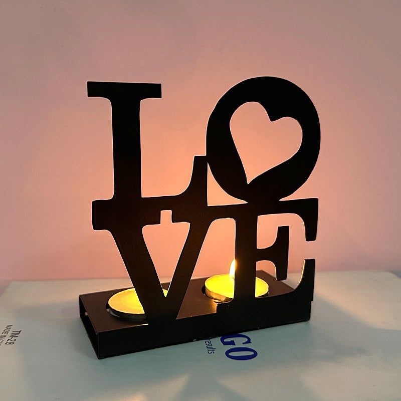 Letter Shaped Metal Candle Holders (5 Styles) – Wedding & Valentine’s Decor Accents