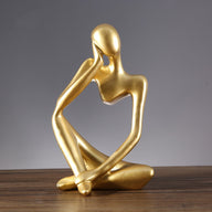 Abstract Thinking Figure Decor – Resin Art Sculpture for Living Room & TV Stand (7.1”x5.3”x11.4”)