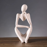 Abstract Thinking Figure Decor – Resin Art Sculpture for Living Room & TV Stand (7.1”x5.3”x11.4”)