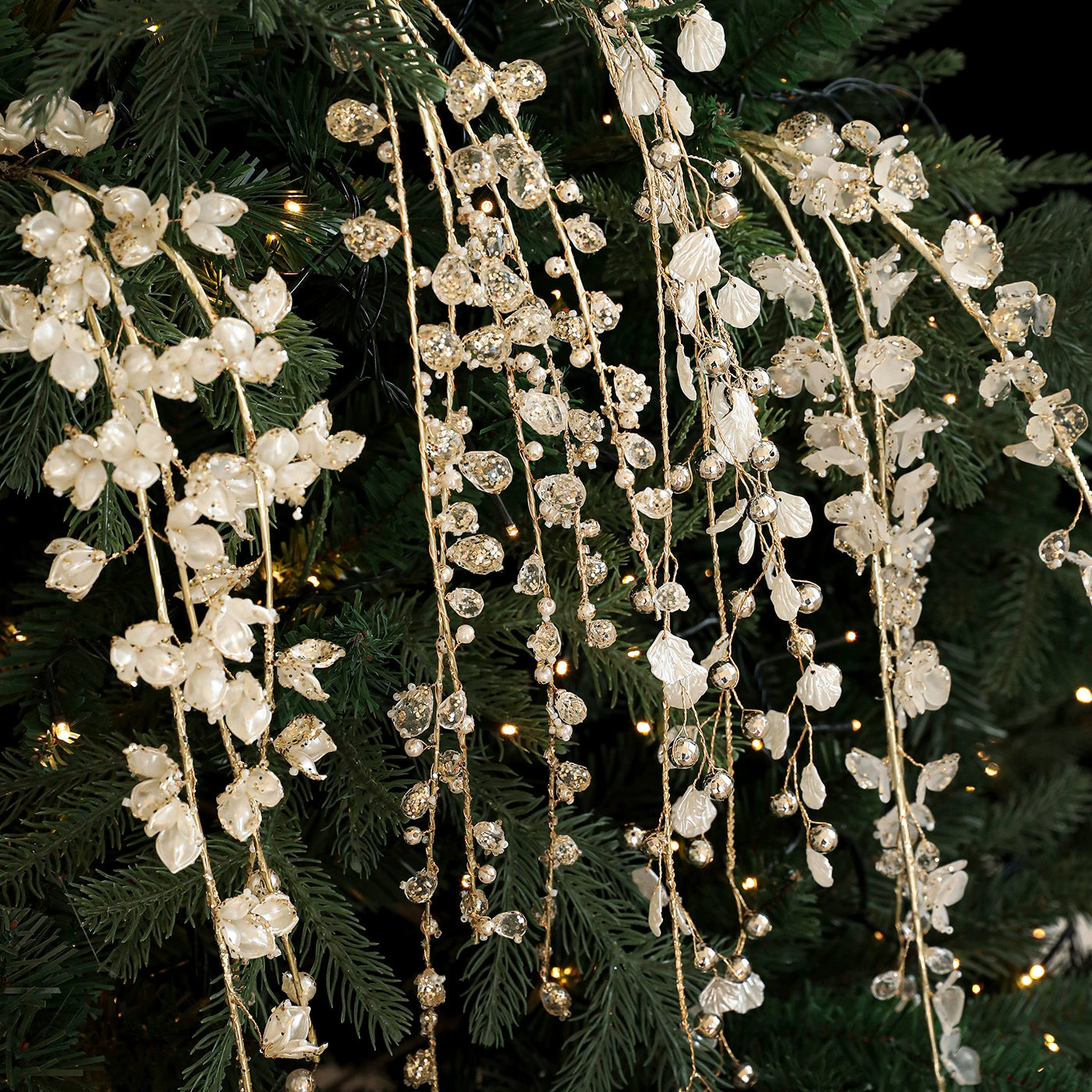 Acrylic Crystal Branch Decorations - White Bling Festive Ambience Accents