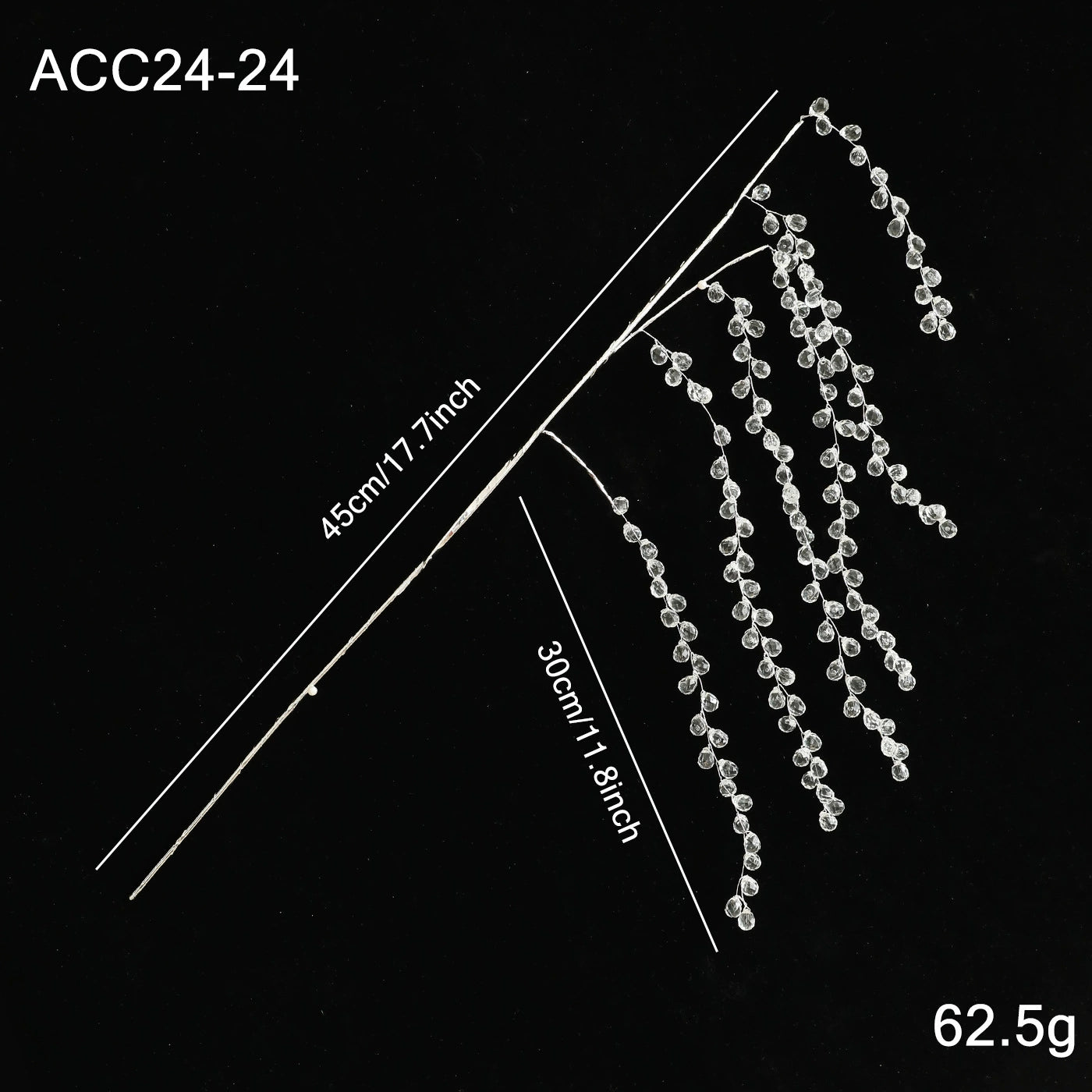 Acrylic Crystal Branch Decorations - White Bling Festive Ambience Accents