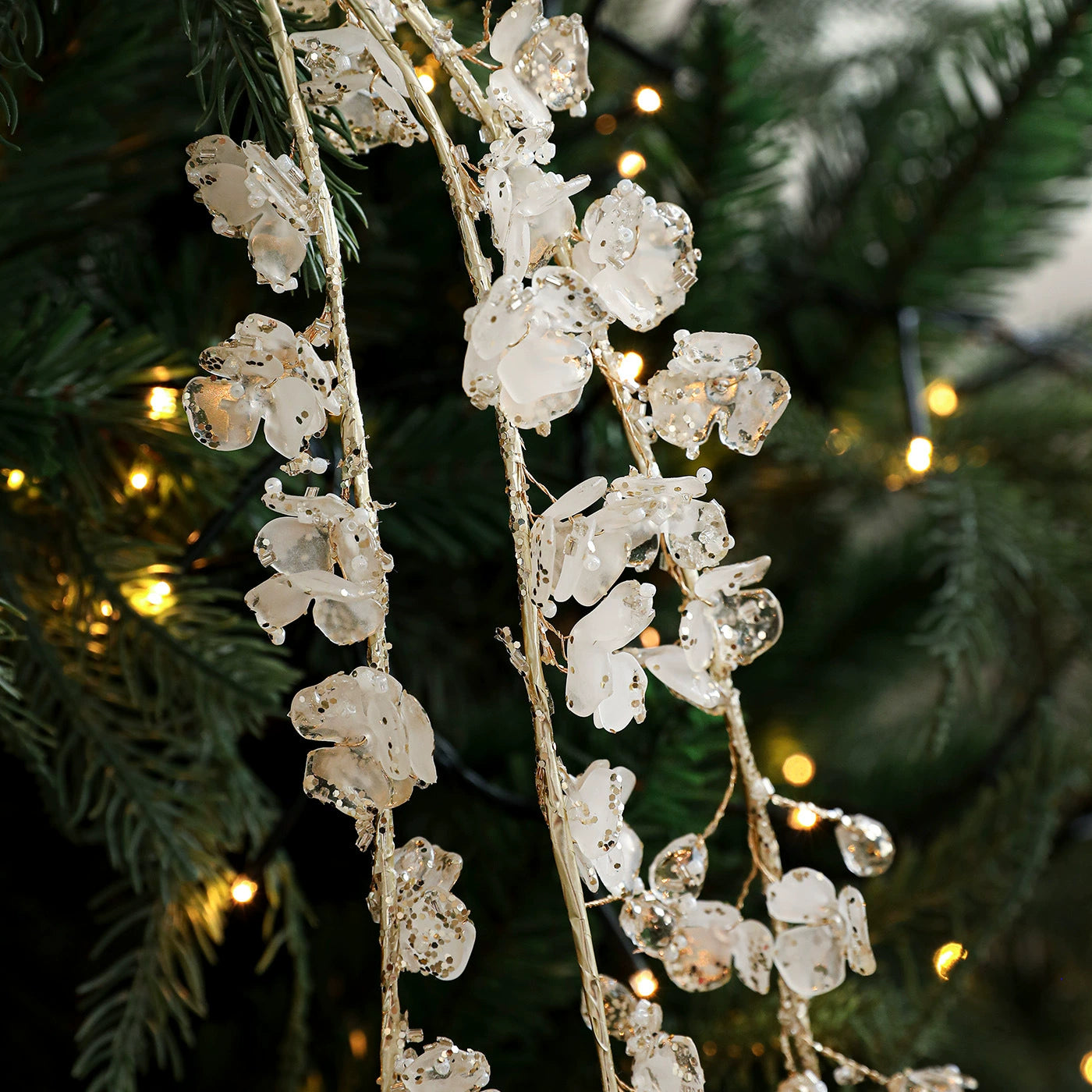 Acrylic Crystal Branch Decorations - White Bling Festive Ambience Accents