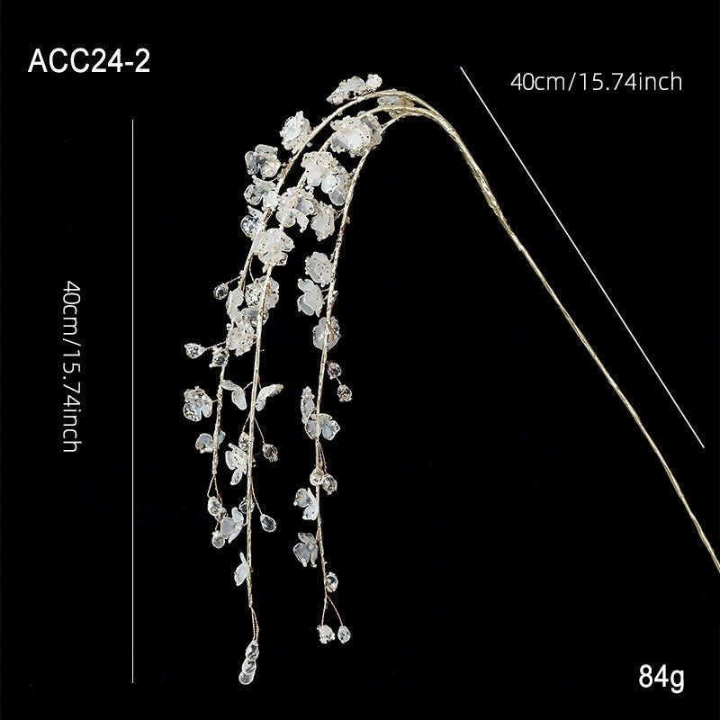 Acrylic Crystal Branch Decorations - White Bling Festive Ambience Accents