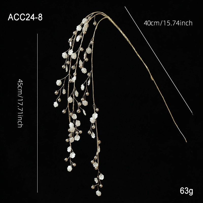 Acrylic Crystal Branch Decorations - White Bling Festive Ambience Accents