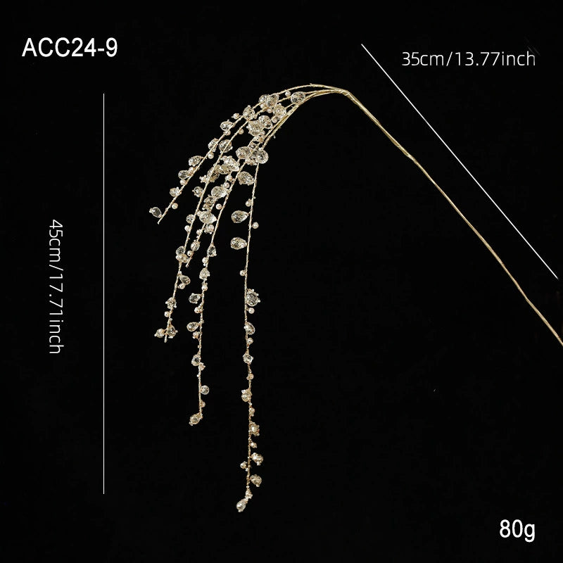 Acrylic Crystal Branch Decorations - White Bling Festive Ambience Accents