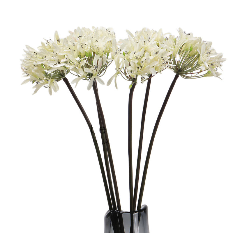 25 Inch Agapanthus Stems Lily of The Nile Flowers 10 Pcs Silk Artificial Bulk